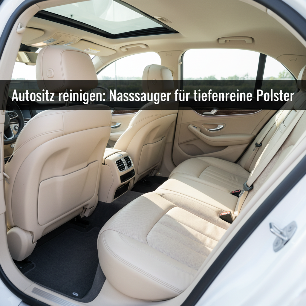 A highly appealing, aspirational lifestyle photograph of a car's interior after a thorough cleaning. The focus is on immaculate, dry car seats that look brand new, possibly glistening slightly under natural light filtering through the windows. There are no stains, crumbs, or dullness. The overall impression should be one of freshness, hygiene, and renewed quality, conveying the 'like new' result and extended lifespan mentioned in the article.