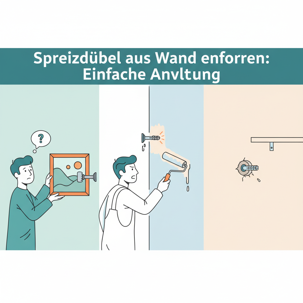 A vibrant, infographic-style illustration depicting various reasons for removing Spreizdübel. Show small vignettes: a person trying to hang a new painting but an old anchor hole is visibly obstructing, a wall painter struggling with an uneven surface due to a forgotten dübel, and an empty space where a shelf once was, leaving an exposed hole. Use clean lines and a modern color palette to convey these relatable scenarios.