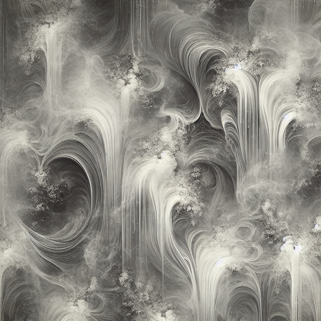 A close-up photo of a section of old, slightly discolored wallpaper with subtle stains and a faint, stylized grey mist or swirling lines emanating from it, visually representing unpleasant odors like nicotine, pet smells, or dampness. The scene conveys a sense of staleness and a need for refreshment.