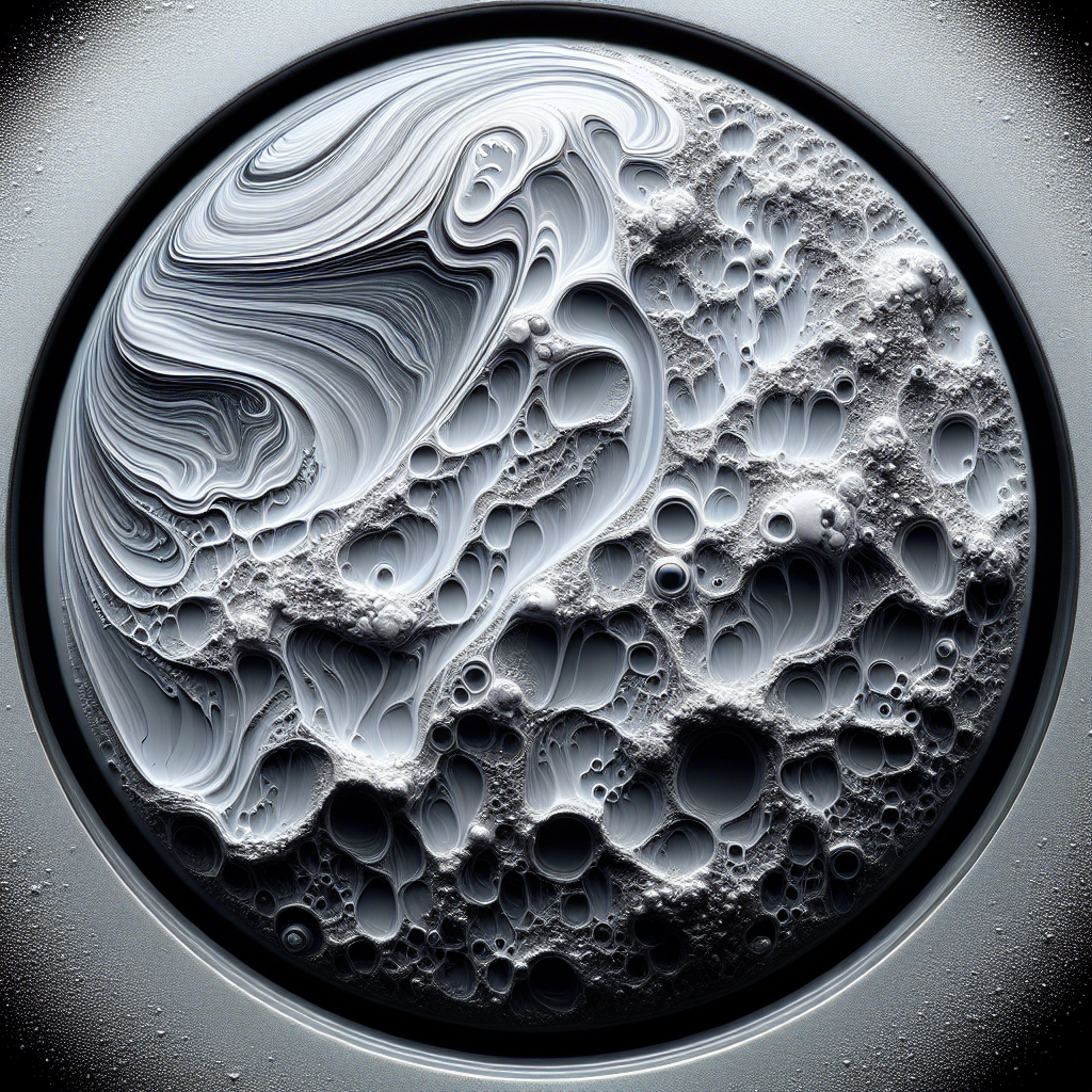 A close-up photograph of an aluminum surface, such as a window frame or a car rim, visibly covered in distinct white, dull mineral stains and water spots, appearing tarnished and neglected. Natural light, high detail.